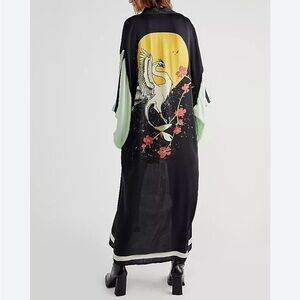 Free People Black Traditional Kimono